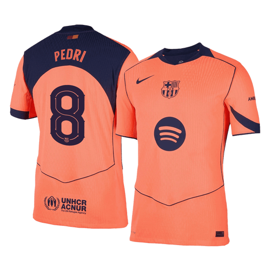 Camiseta de fútbol de visitante auténtica de PEDRI #8 del Barcelona 2025/26