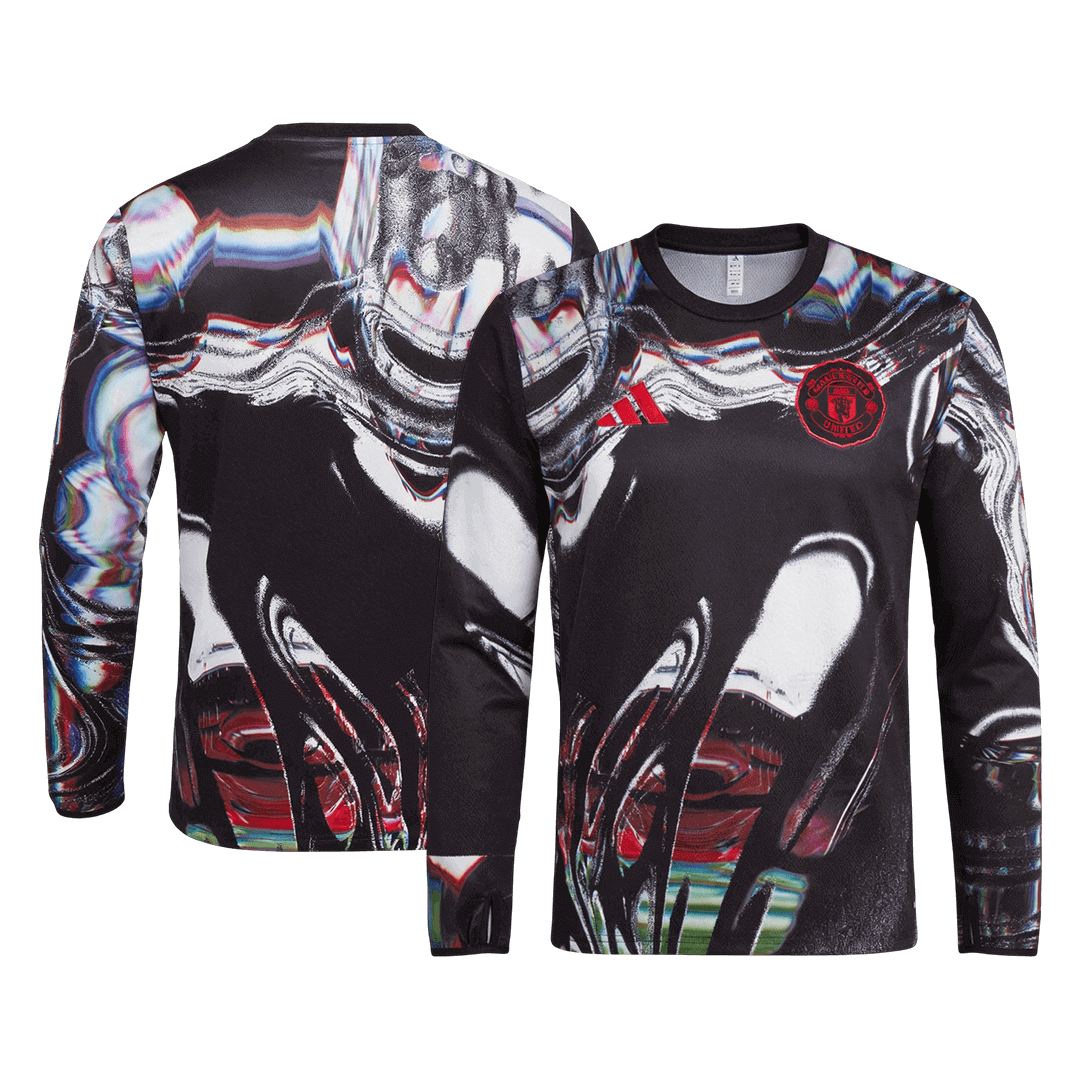 Camiseta de fútbol de manga larga prepartido del Manchester United 2025/26