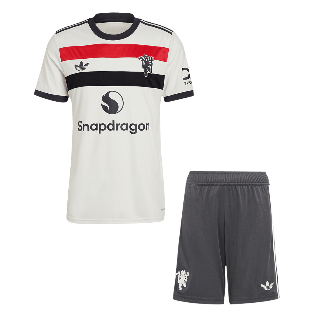 Kit de fútbol visitante del Manchester United para hombre (camiseta y pantalón corto)