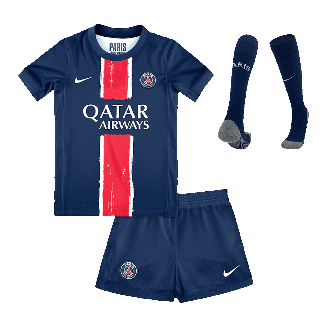 Kit de camiseta de fútbol local del PSG para niños (camiseta, pantalón corto y calcetines) 2024/25
