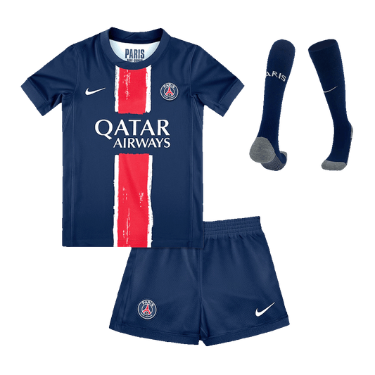 Kit de camiseta de fútbol local del PSG para niños (camiseta, pantalón corto y calcetines) 2024/25