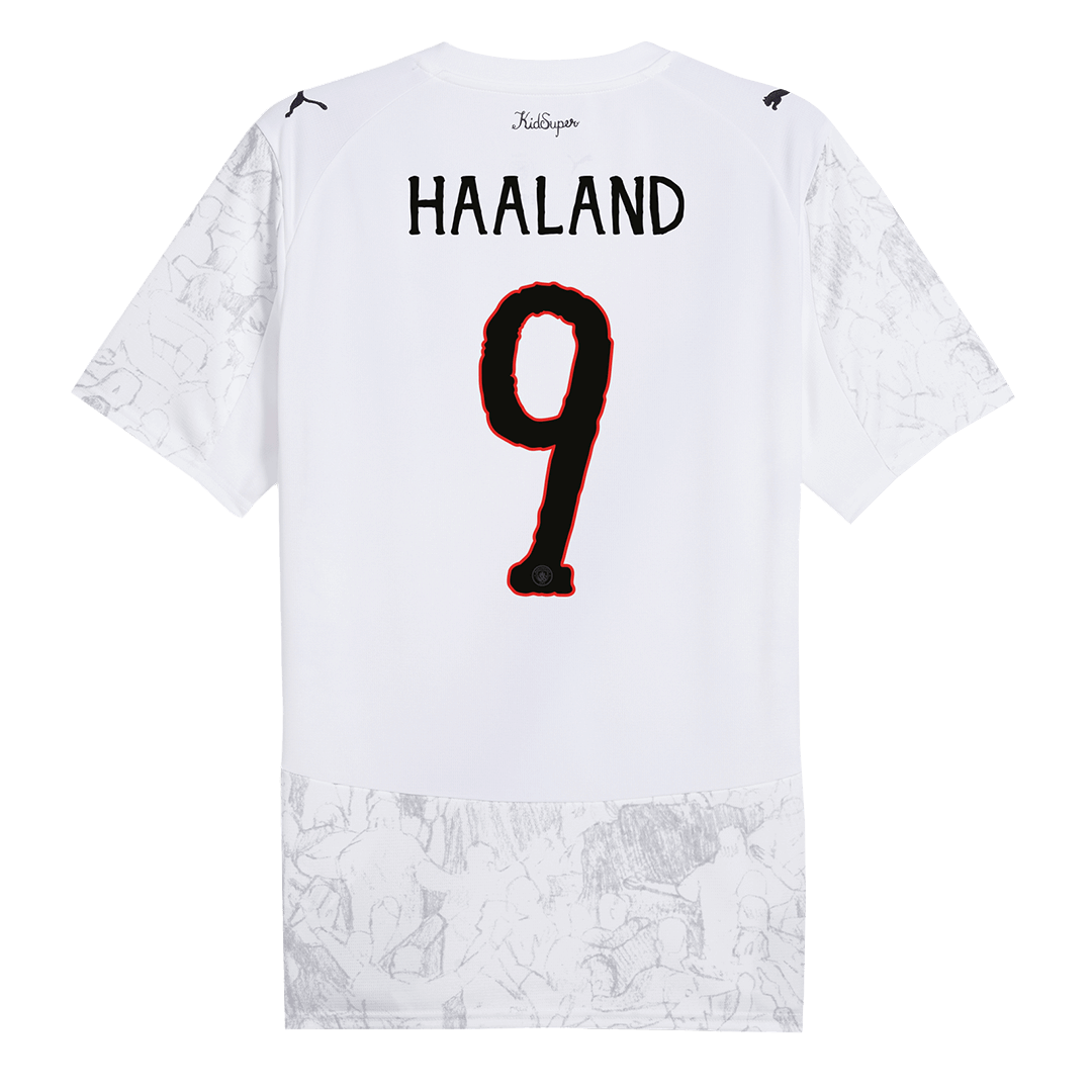 Camiseta de fútbol infantil HAALAND #9 Manchester City 2025/26, blanca - Mundial de Clubes