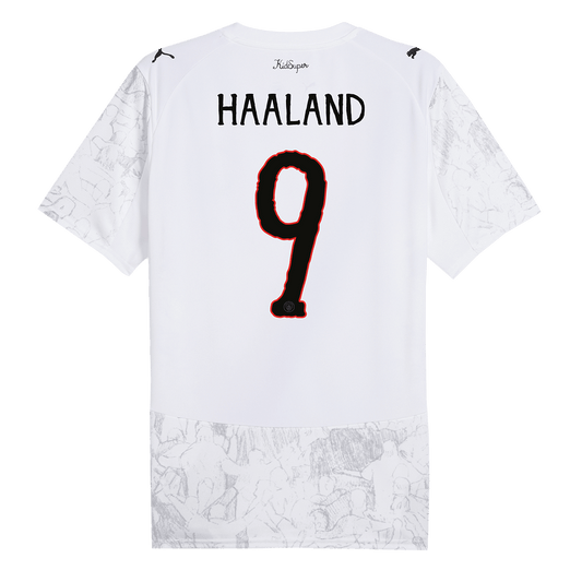Camiseta de fútbol infantil HAALAND #9 Manchester City 2025/26, blanca - Mundial de Clubes