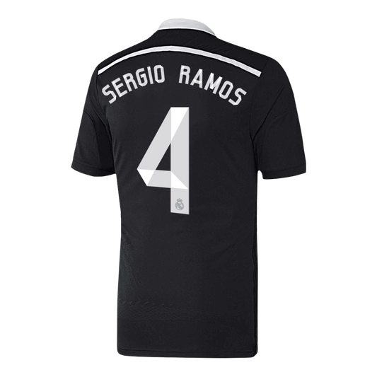 Camiseta de fútbol vintage del Real Madrid SERGIO RAMOS #4 Tercera 2014/15
