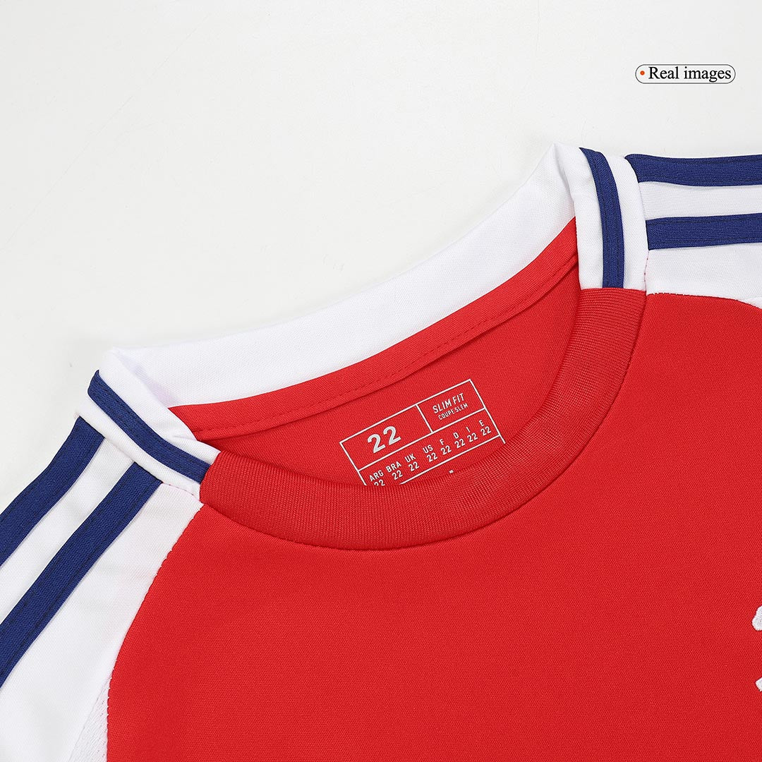 Kit de camiseta de fútbol local del Arsenal para niños (camiseta y pantalones cortos)