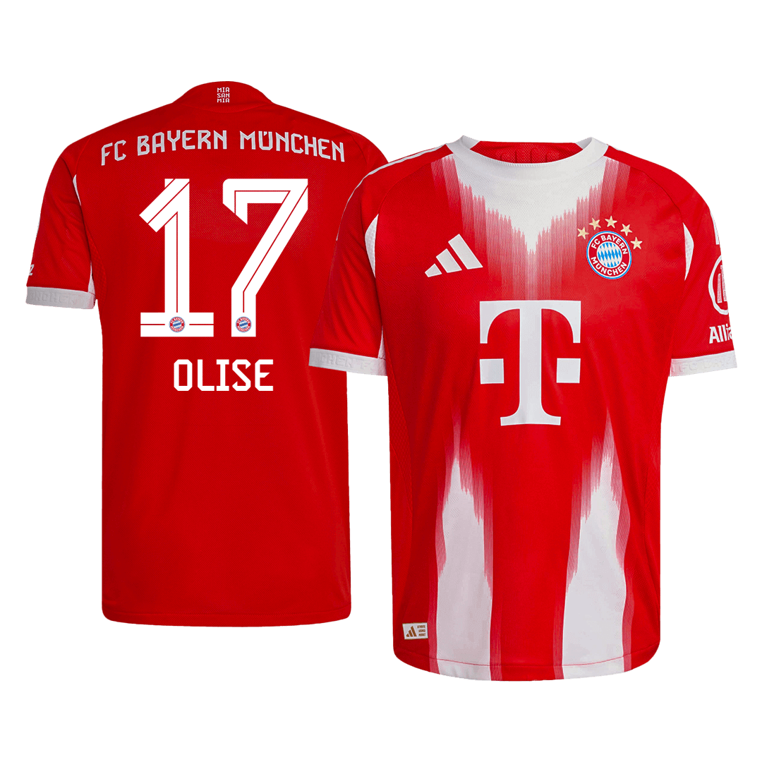 Camiseta de fútbol local auténtica OLISE #17 del Bayern Múnich 2025/26