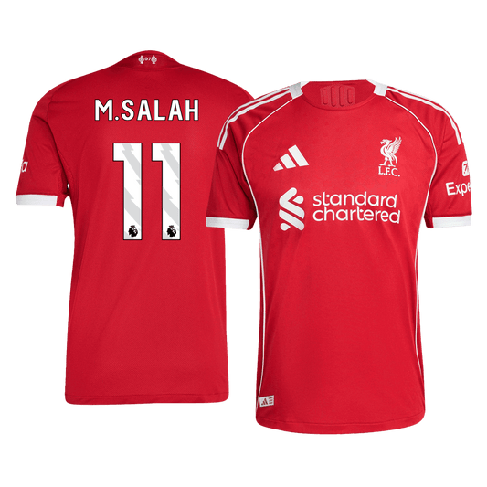 Camiseta de fútbol local auténtica de M.SALAH #11 del Liverpool 2025/26, roja