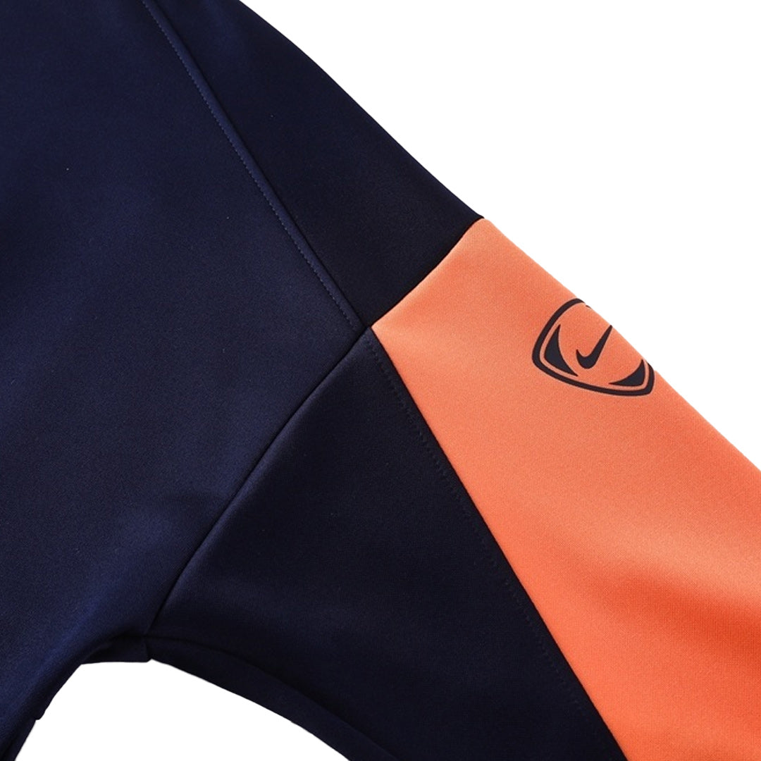 Kit de entrenamiento del Barcelona 25/26 (Chaqueta + Pantalón) Azul Marino y Naranja