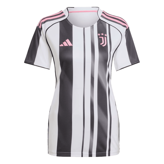 Camiseta de fútbol local de la Juventus para mujer 2025/26, negra y blanca