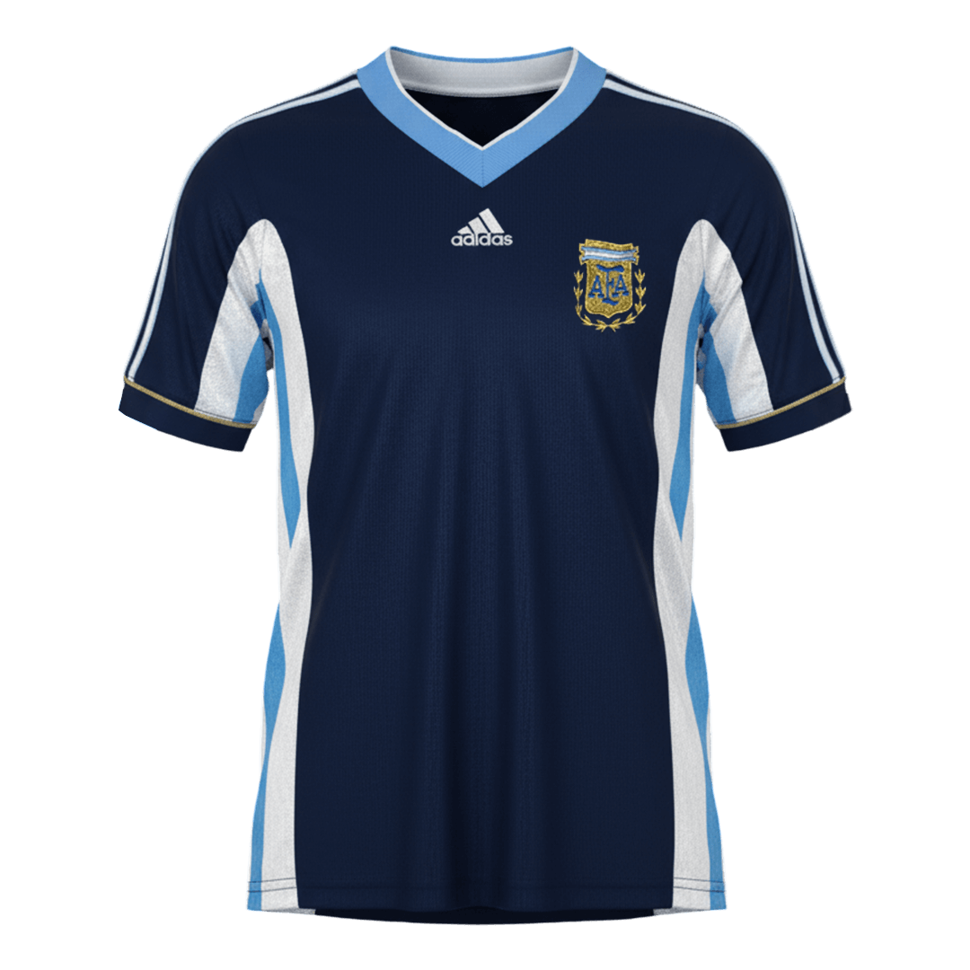Camiseta retro de fútbol de visitante de Argentina 1998