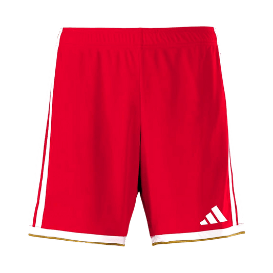 Pantalones cortos de fútbol del Bayern de Múnich para la temporada 2026/27 (local) en color rojo.