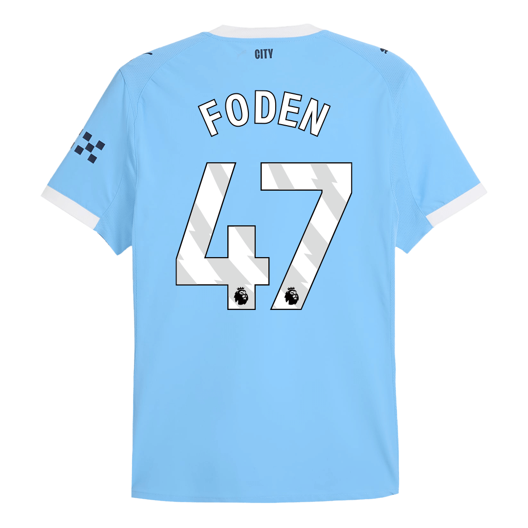 Camiseta de fútbol local auténtica FODEN #47 del Manchester City 2025/26 azul