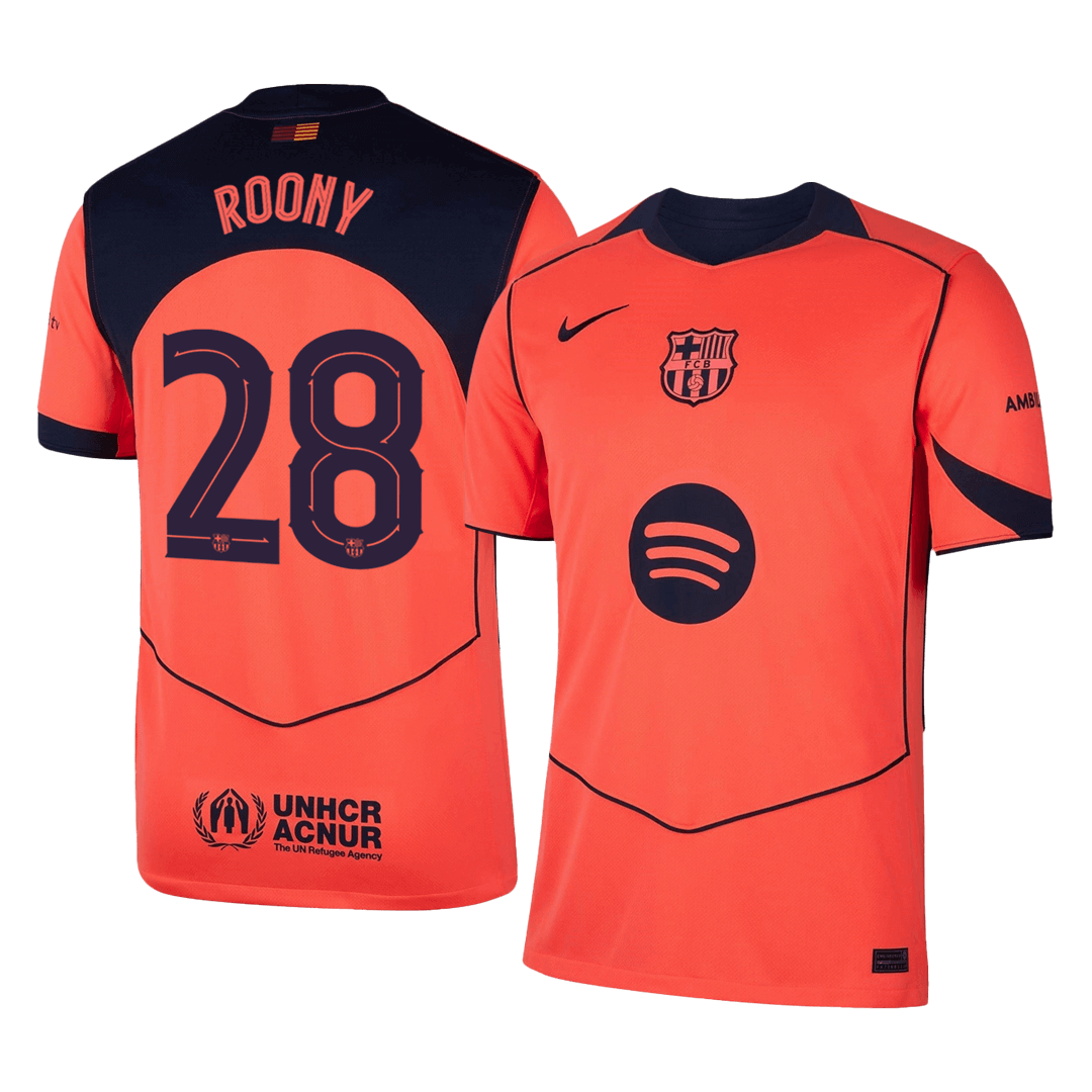 Camiseta de fútbol visitante ROONY #28 del Barcelona 2025/26