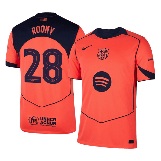 Camiseta de fútbol visitante ROONY #28 del Barcelona 2025/26