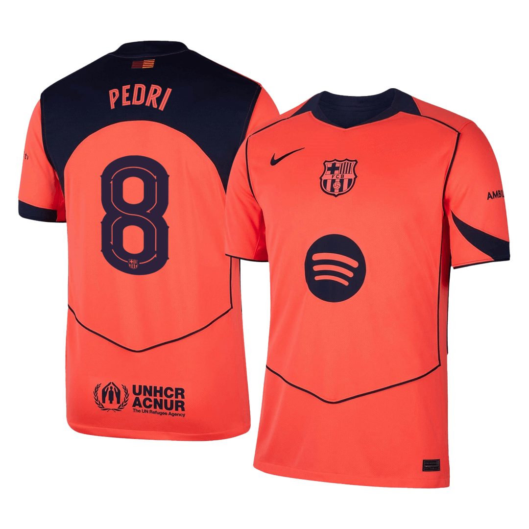 Camiseta de fútbol de visitante del Barcelona n.° 8 de PEDRI 2025/26 —UCL