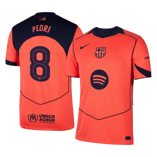 Camiseta de fútbol de visitante del Barcelona n.° 8 de PEDRI 2025/26 —UCL