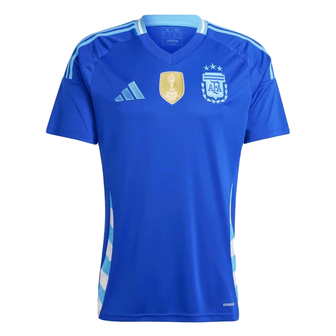 Kit de camiseta de fútbol visitante de Argentina para hombre (camiseta + pantalones cortos) 2024
