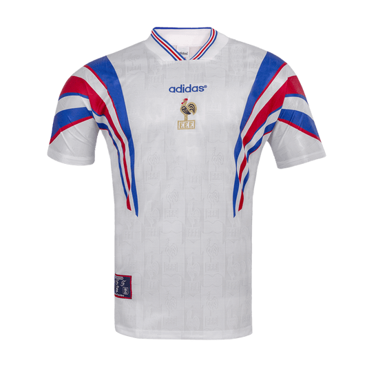 Camiseta retro de fútbol de visitante de Francia 1996