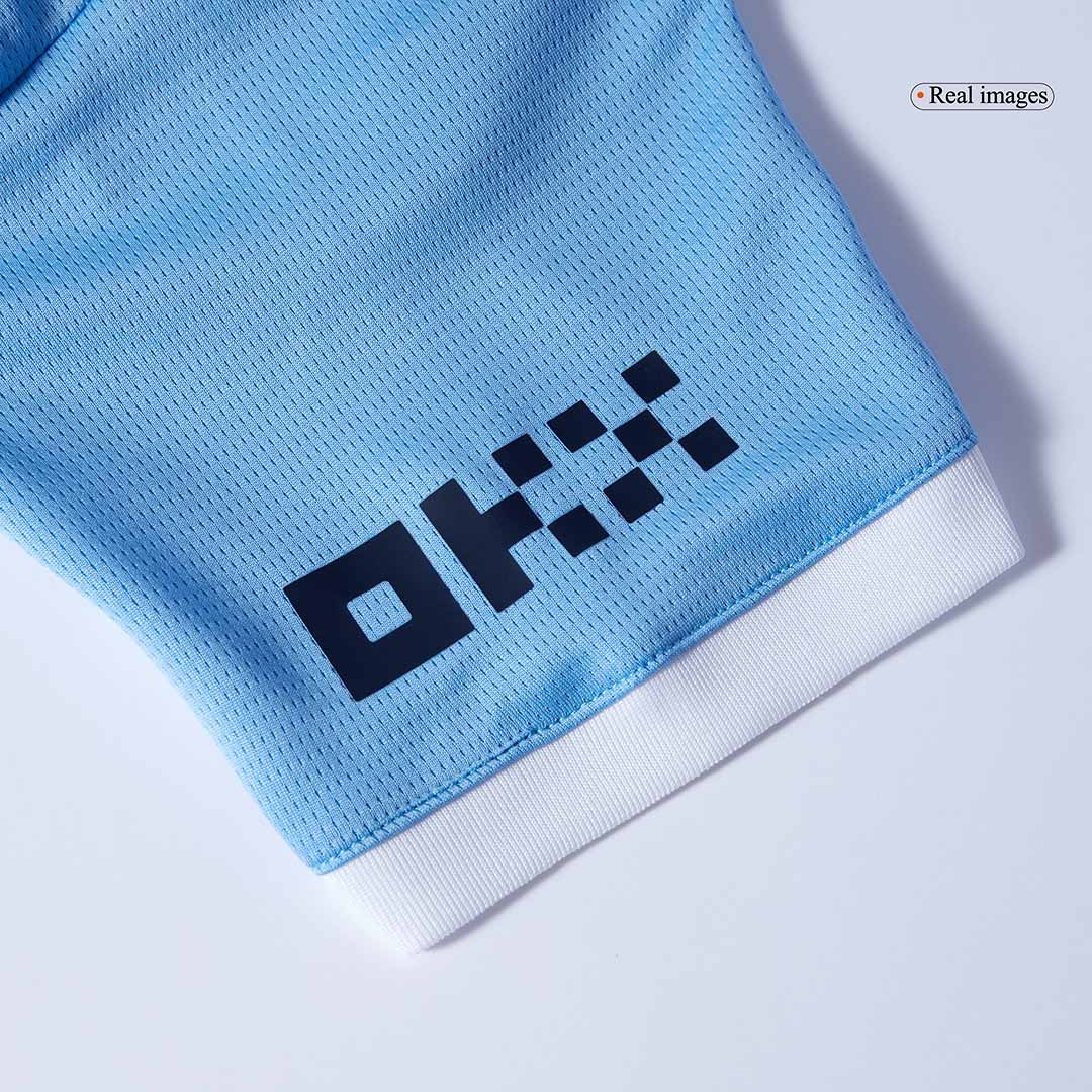 Kit de fútbol local del Manchester City para niño (Kit, pantalón corto y calcetines) 2025/26, azul