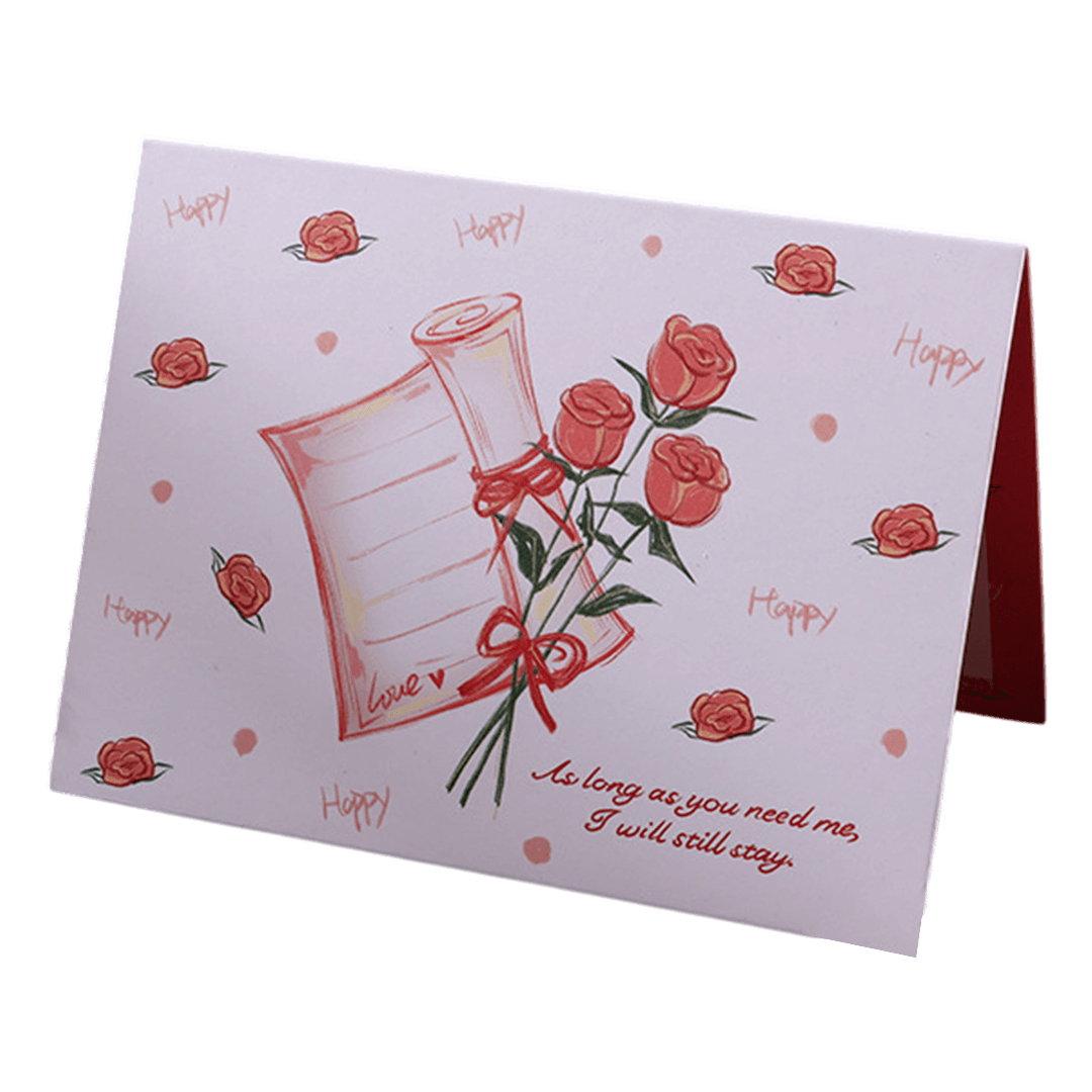 Tarjeta de San Valentín con rosas personalizadas en rojo