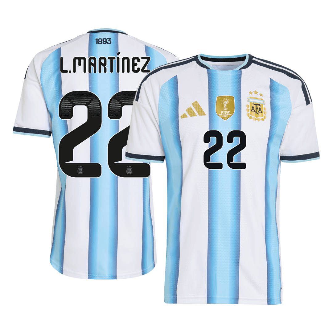 Camiseta de fútbol local auténtica de L. MARTÍNEZ #22 Argentina 2026