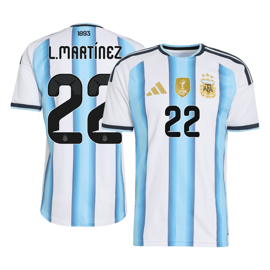 Camiseta de fútbol local auténtica de L. MARTÍNEZ #22 Argentina 2026