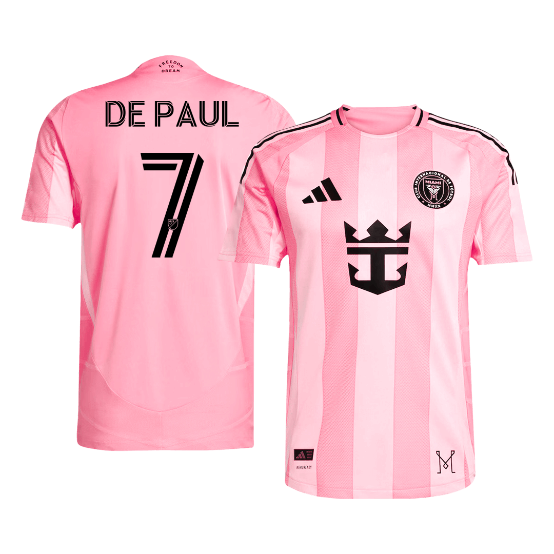 Camiseta de fútbol local auténtica DE PAUL #7 del Inter Miami CF 2025, rosa