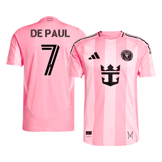 Camiseta de fútbol local auténtica DE PAUL #7 del Inter Miami CF 2025, rosa