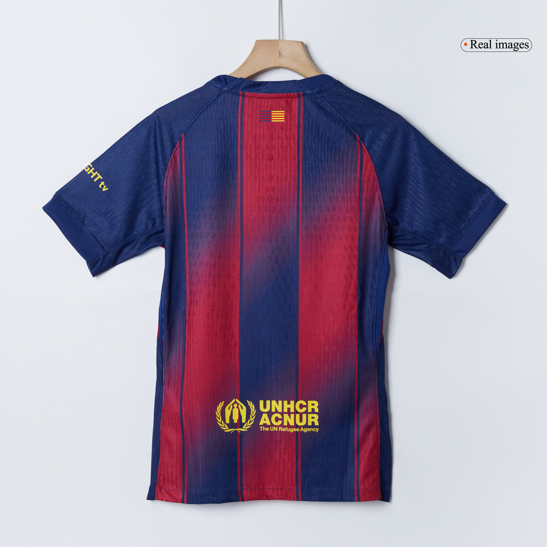 Camiseta de fútbol local auténtica del Barcelona 2025/26, RASHFORD #14, roja y azul - UCL