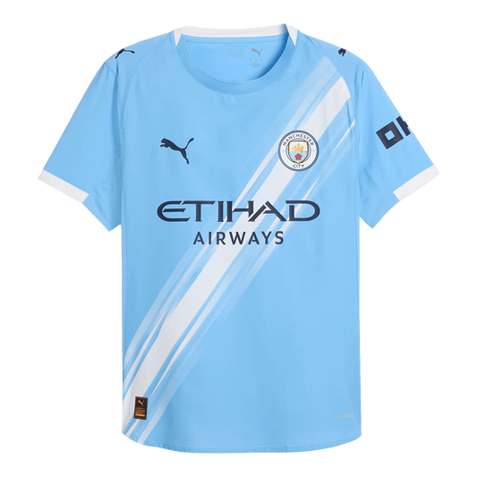 Camiseta de fútbol local auténtica del Manchester City 2025/26 azul