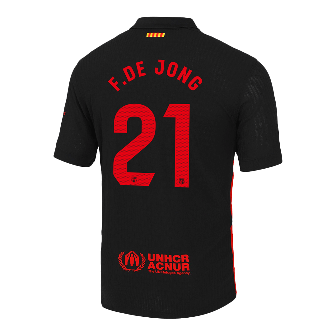 Camiseta de visitante auténtica del Barcelona F.DE JONG #21 2024/25