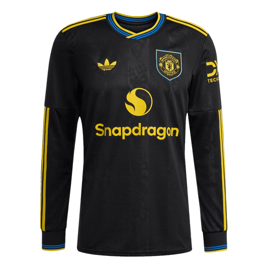 Camiseta de fútbol de manga larga de visitante del Manchester United 2025/26, negra