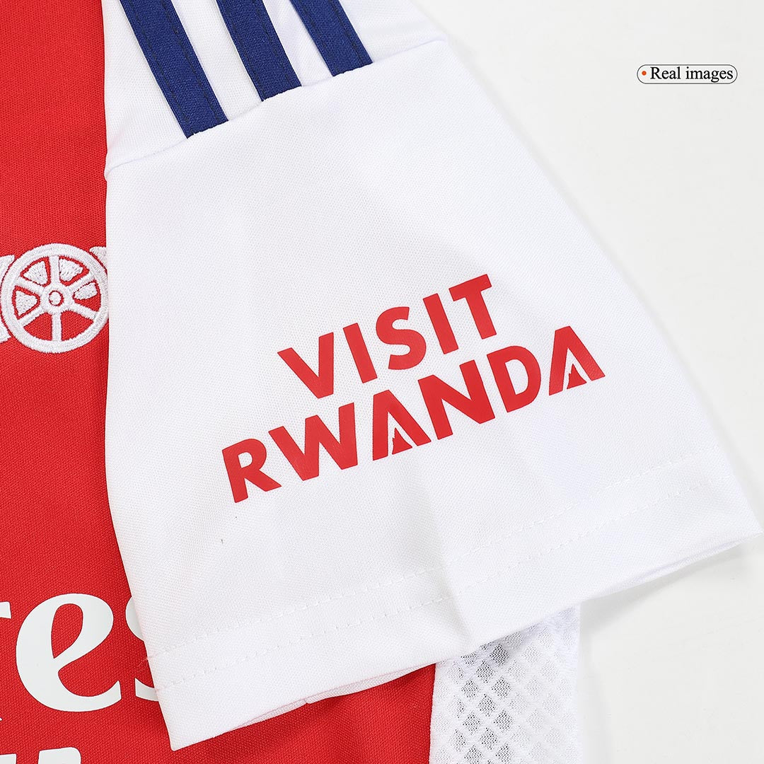 Kit de camiseta de fútbol local del Arsenal para niños (camiseta y pantalones cortos)