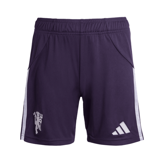 Pantalón corto de fútbol visitante del Manchester United 25/26 morado