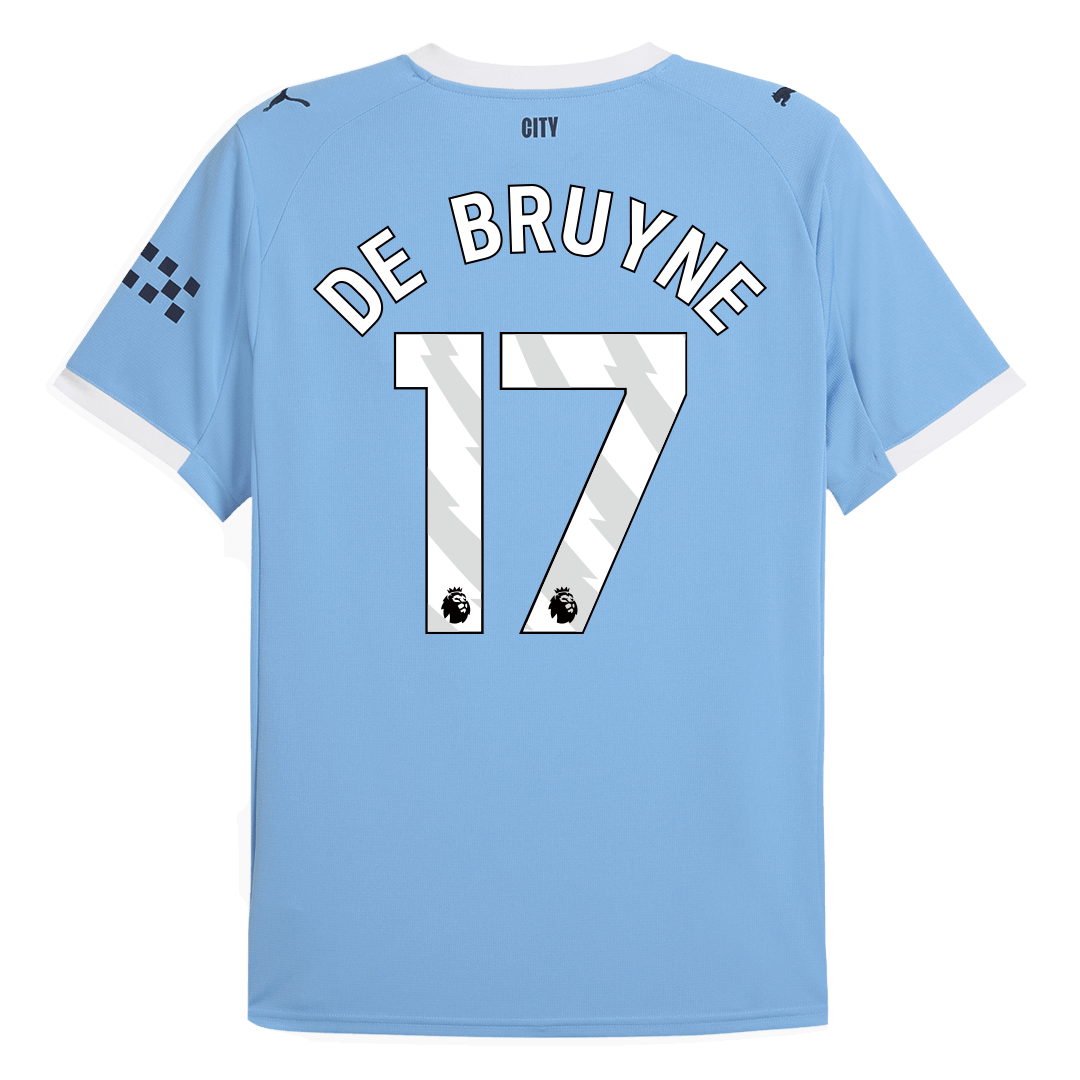 Camiseta de fútbol local del Manchester City DE BRUYNE #17 2025/26 Azul