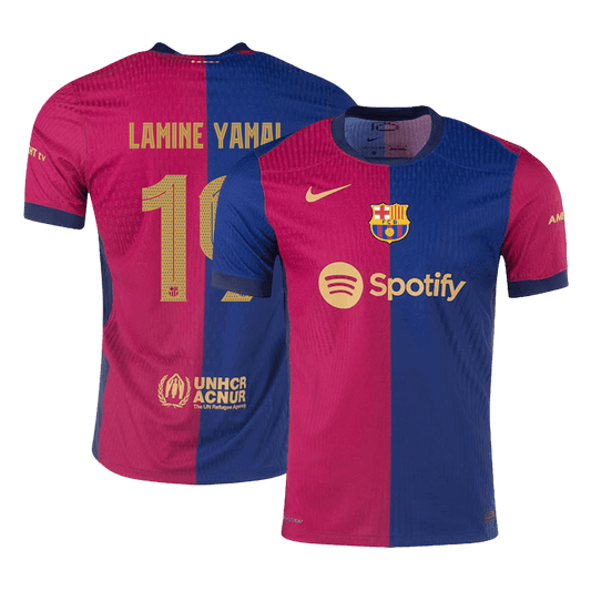 Camiseta de fútbol local auténtica de LAMINE YAMAL #19 del Barcelona 2024/25 - UCL - antiguo patrocinador