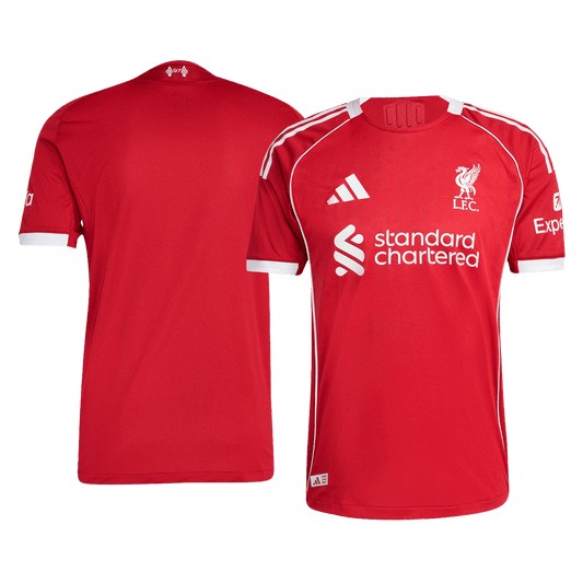 Camiseta de fútbol local auténtica del Liverpool 2025/26, roja