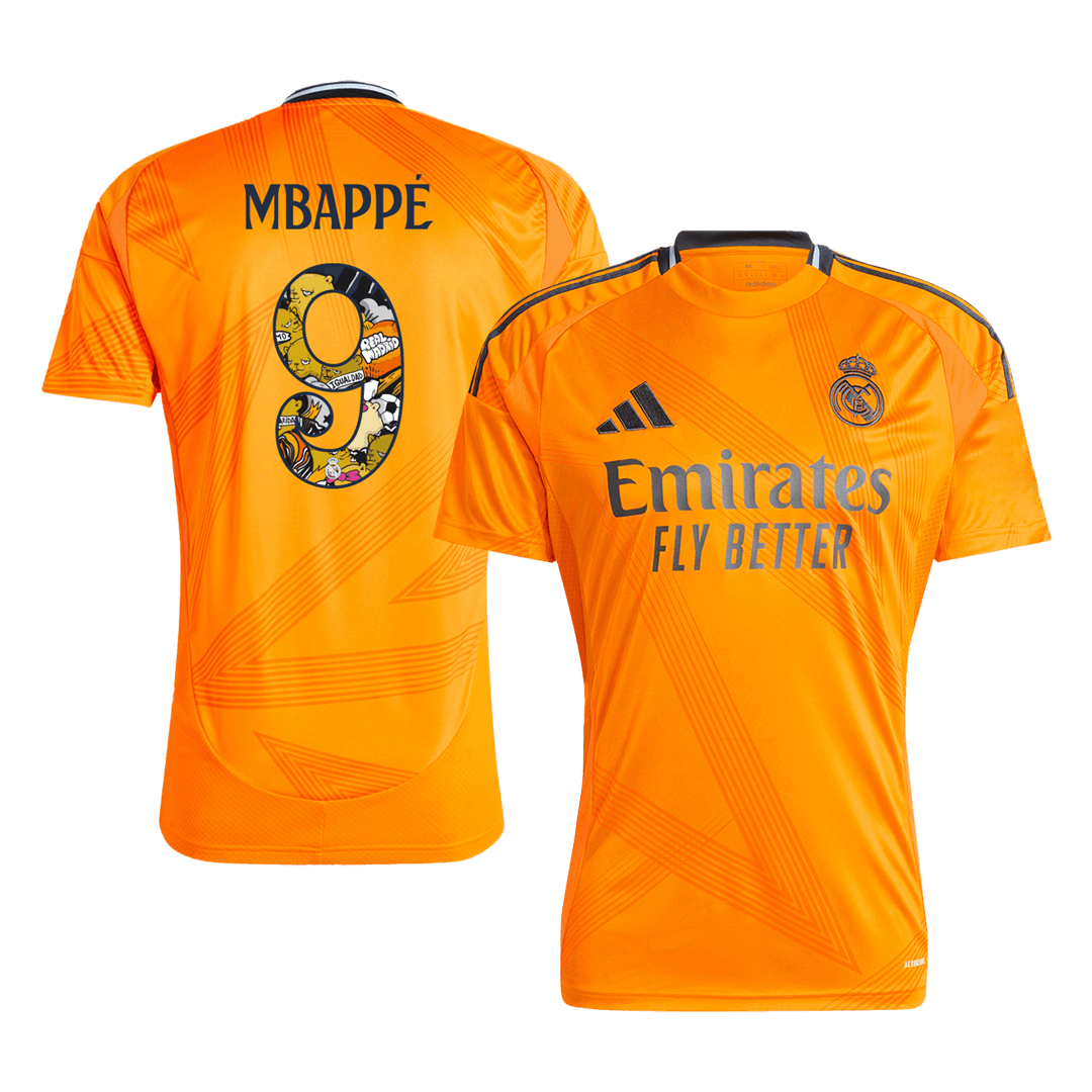 Camiseta de visitante del Real Madrid MBAPPÉ #9 - Fuente Bear Champ (tamaño grande)
