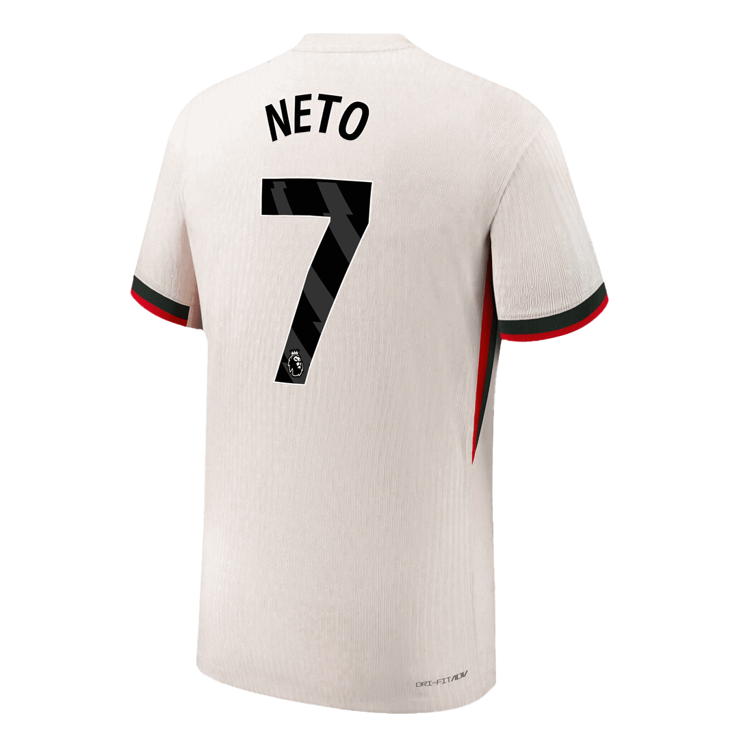 Camiseta de fútbol visitante auténtica del Chelsea NETO #7 2025/26