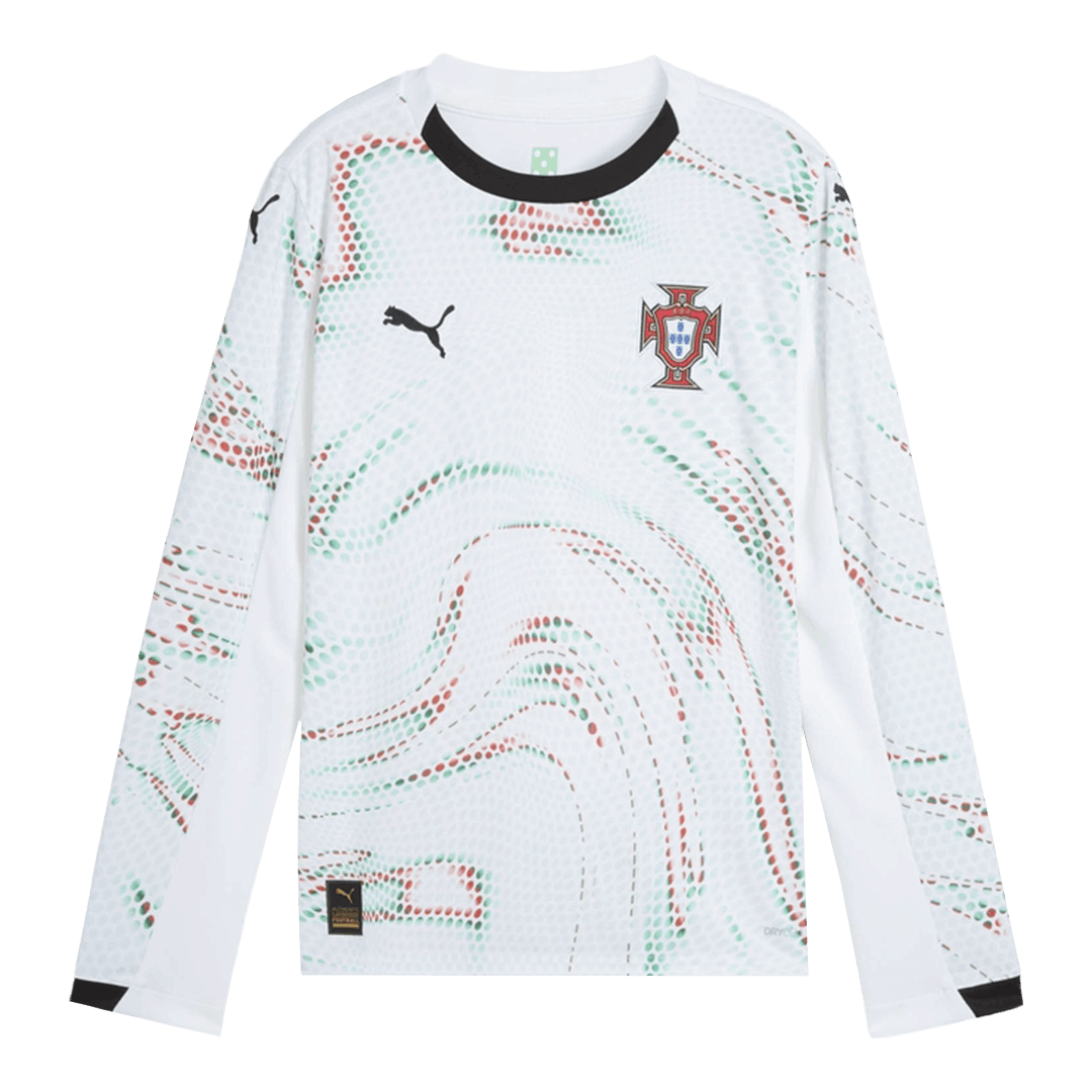Camiseta de fútbol de manga larga de visitante de Portugal 2025, blanca