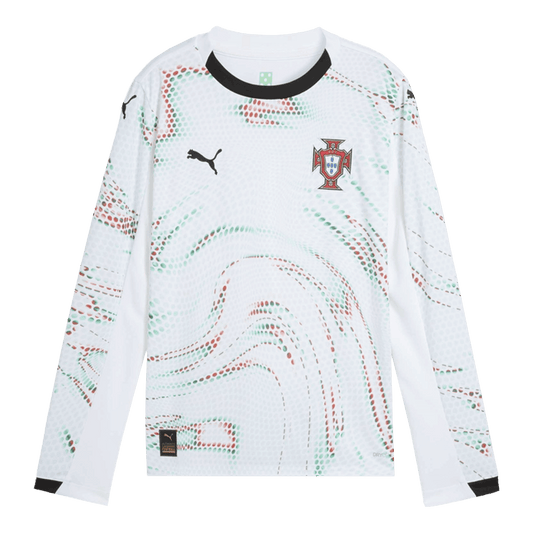 Camiseta de fútbol de manga larga de visitante de Portugal 2025, blanca