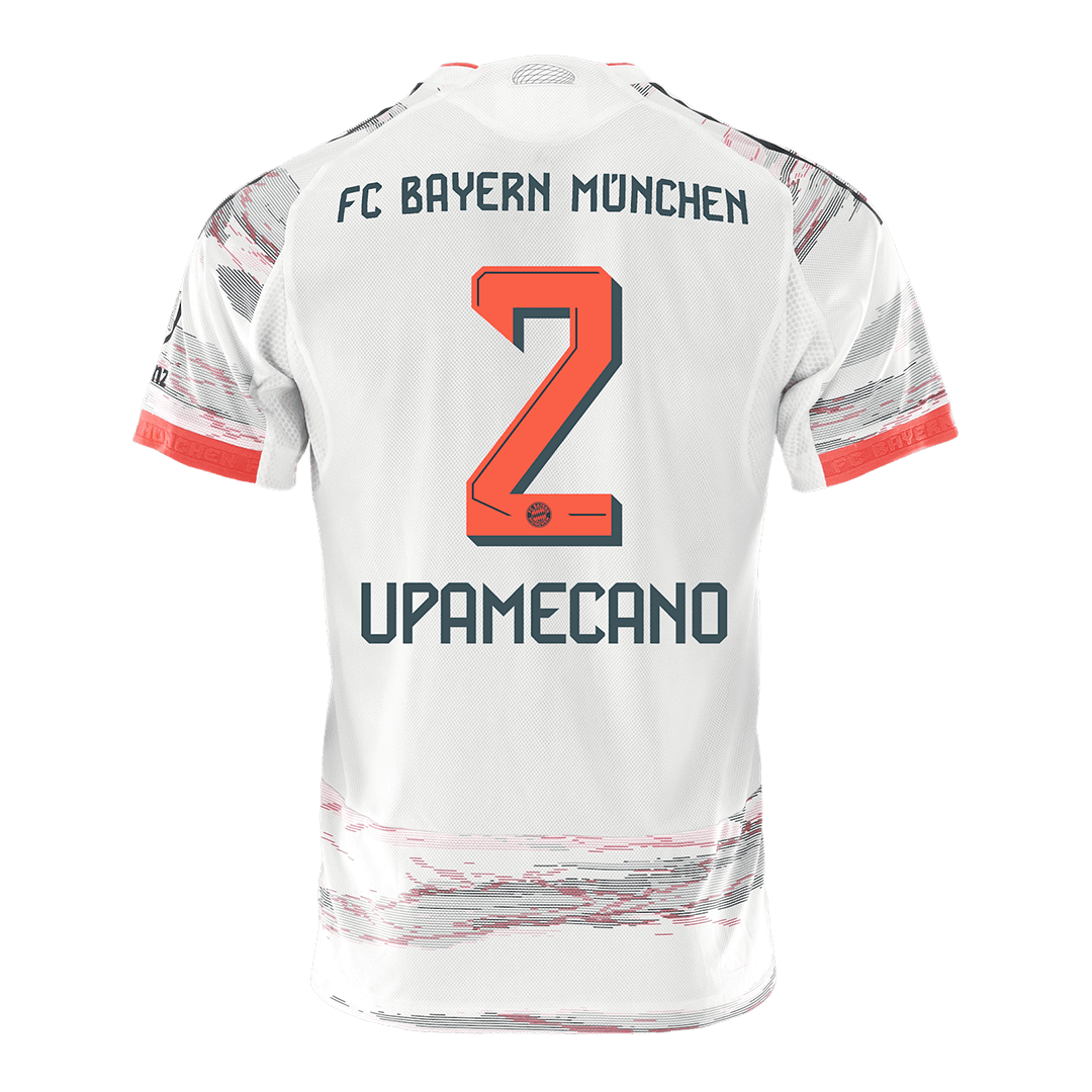 Camiseta de fútbol visitante auténtica del Bayern Múnich UPAMECANO #2 2025/26