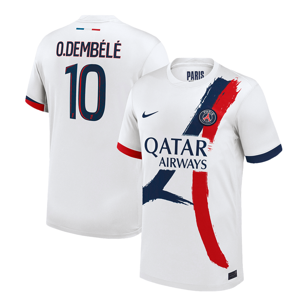 Camiseta de fútbol O.DEMBÉLÉ #10 PSG Segunda equipación 2024/25 Blanca