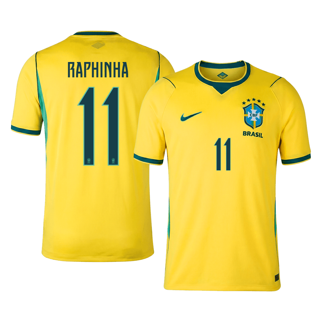 RAPHINHA #11 Camiseta de local de Brasil para el Mundial 2026 Amarilla