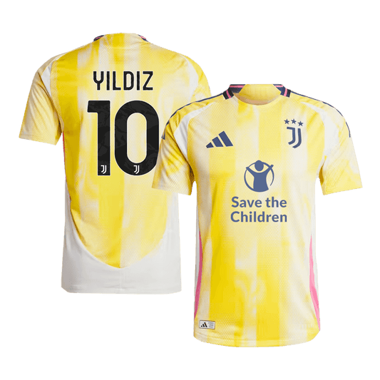 Camiseta de fútbol visitante auténtica de la Juventus YILDIZ n.° 10 2024/25 - Patrocinador de Save The Children