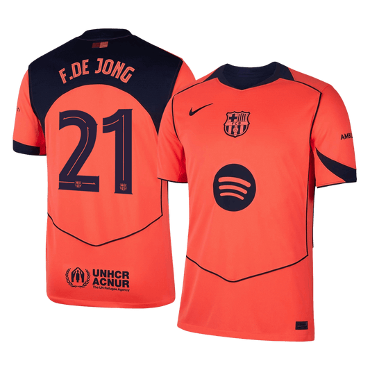 Camiseta de fútbol de visitante de F.DE JONG #21 del Barcelona 2025/26 (UCL)