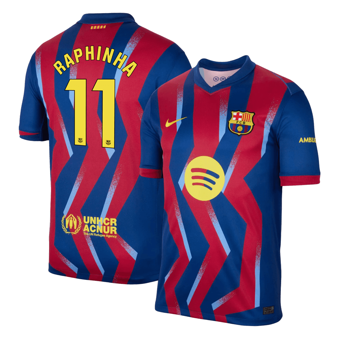 Camiseta de fútbol visitante RAPHINHA #11 del Barcelona 2025/26 (cuarta equipación)