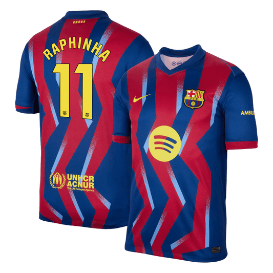 Camiseta de fútbol visitante RAPHINHA #11 del Barcelona 2025/26 (cuarta equipación)