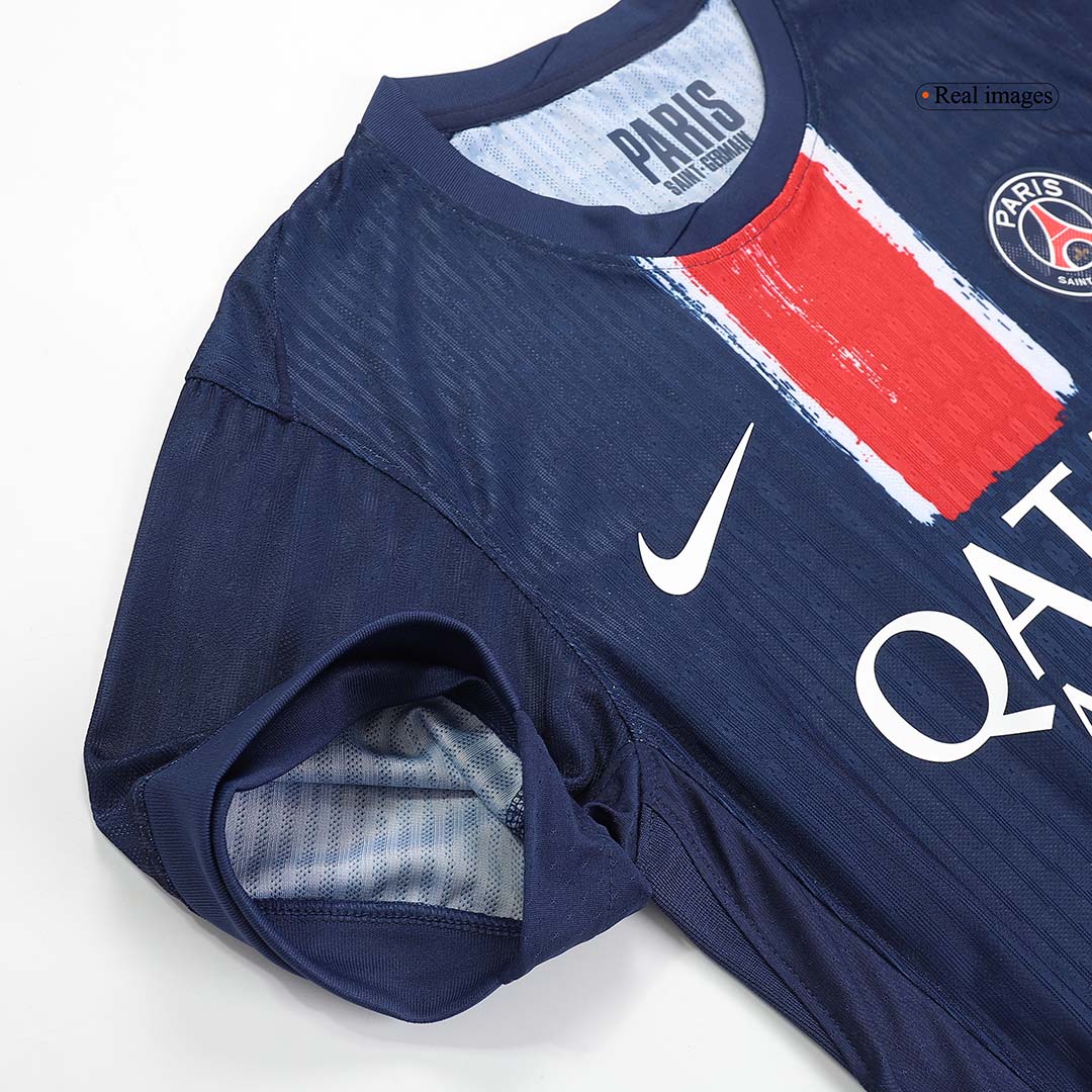 Camiseta de fútbol local auténtica KVARATSKHELIA #7 del PSG 2024/25, azul marino - UCL