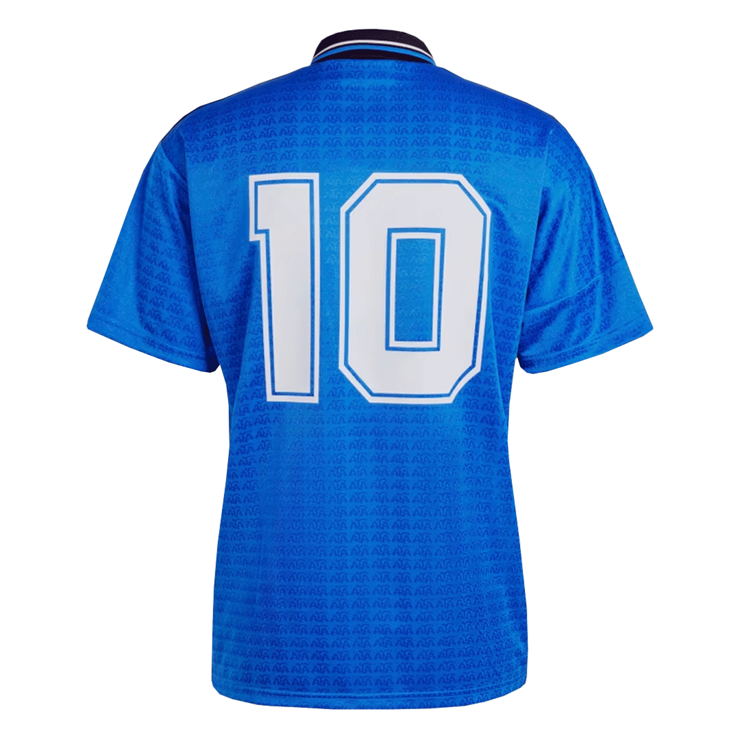 Kit de fútbol retro de visitante de Argentina n.° 10 (camiseta y pantalones cortos) 1994